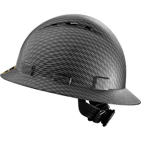 Protectx Full Brim Vented Hard Hat, HDPE Fiber, 6 Point Adjustable suspension and ratchet, Grey HH-FG-25GY-MV-01